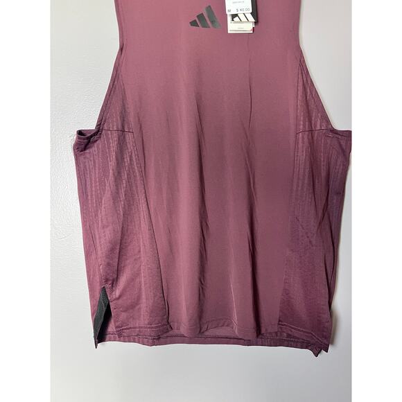 Adidas Men’s Training Tank Top M Burgundy Sleeveless Gym Shirt ClimaCool NWT $40 - Picture 5 of 9